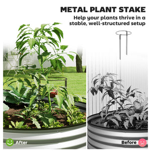 5' x 3' x 1' Large Outdoor Planter Box, Galvanized Raised Garden Bed with Metal Plant Stake, Silver