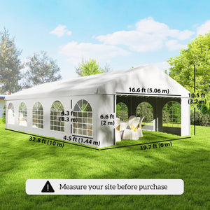 16'x32' Heavy Duty Large Party Tent & Carport with Removable Sidewalls, Portable Garage Canopy Tent, White – view 16