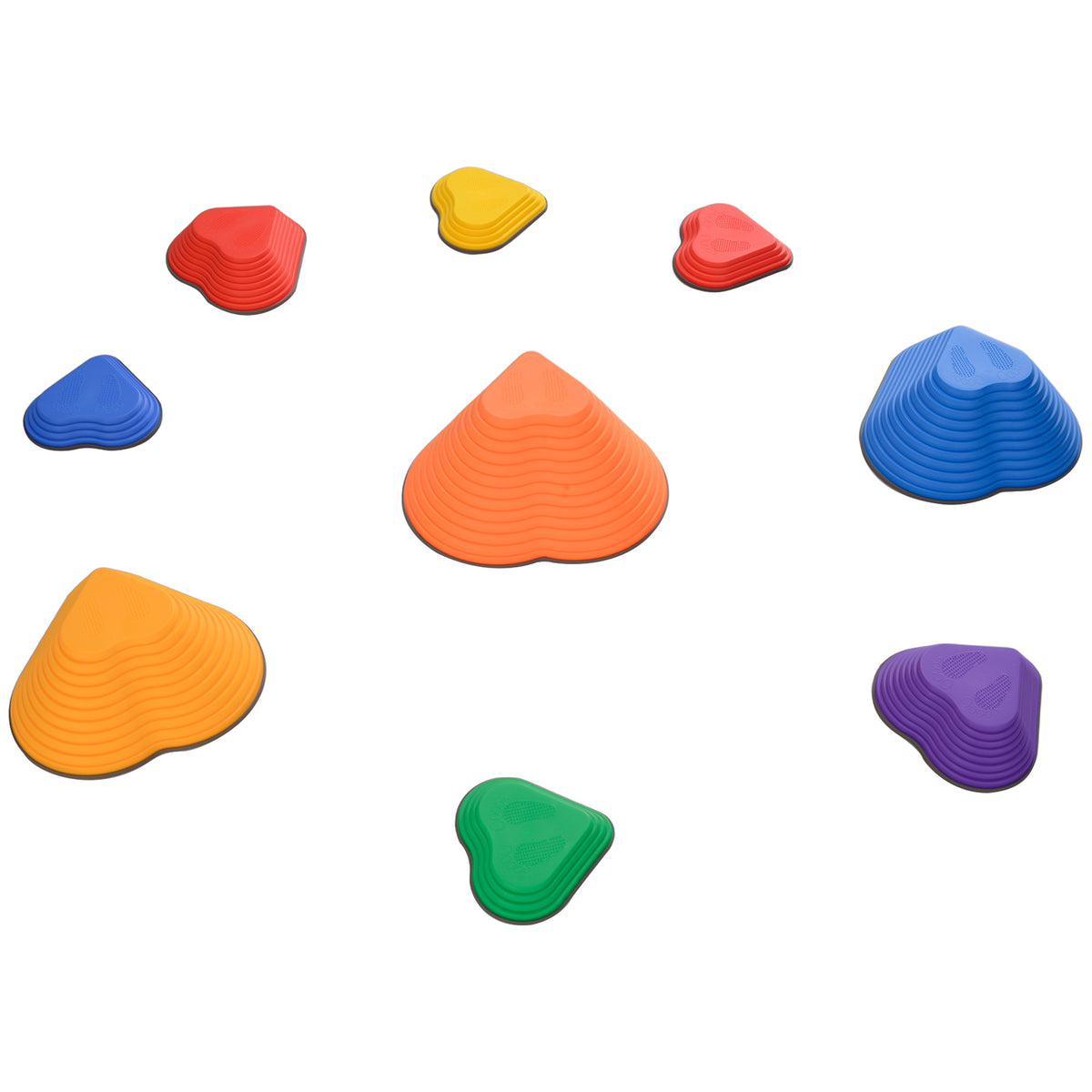 Qaba 6PCs Non-Slip Stackable Kids Stepping Stones, Heart-Shaped