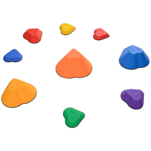 Qaba 6PCs Non-Slip Stackable Kids Stepping Stones, Heart-Shaped