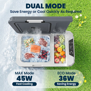 12 Volt Car Refrigerator, 26QT Car Fridge with App Control, 12/24V DC and 100-240V AC, -4℉-68℉, Travel Camping