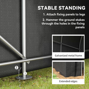 5' x 8' Outdoor Storage Shed, Heavy Duty Galvanized Steel Portable Shed for Bike, Motorcycle, Garden Tools – view 4