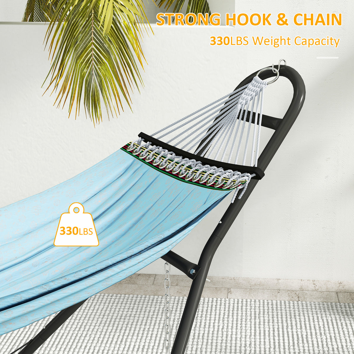 Hammock Stand with Adjustable Height Steel Frame for 0.8" -1.2" Person 109.4" Black