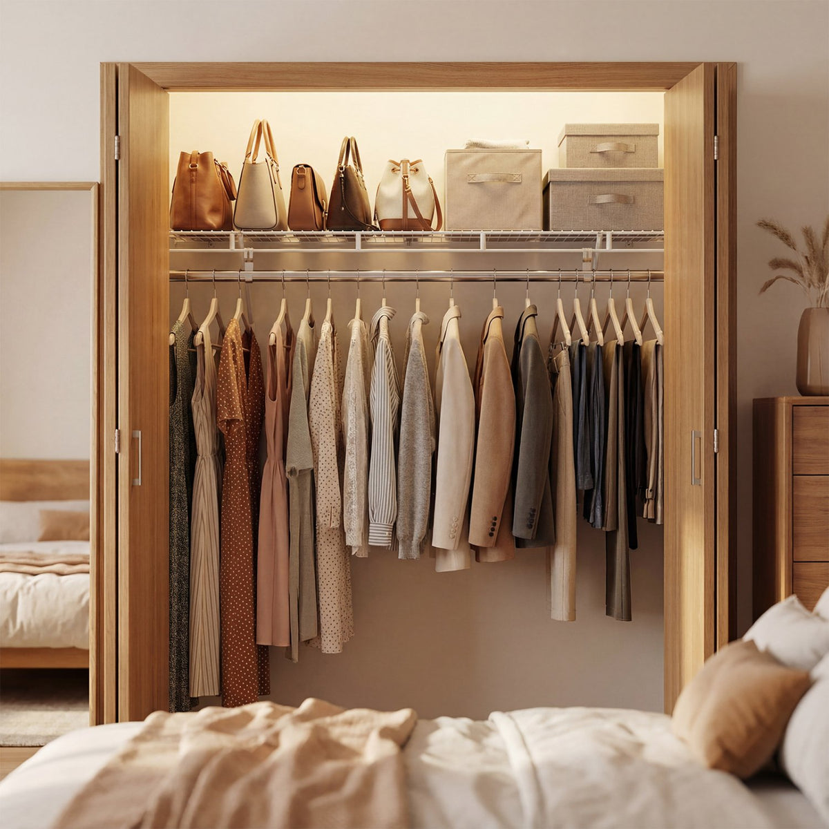 Closet Shelves Wall Mounted with Ventilated Metal Wire Shelving Kit view 2