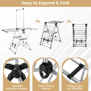 Clothes Drying Rack with 6-Level Adjustable Height view 8