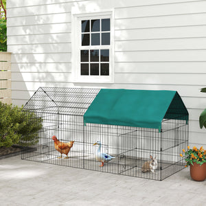 73" Small Animal Cage with Roof, Indoor/Outdoor Use,  for Chicken, Rabbits, Chinchillas