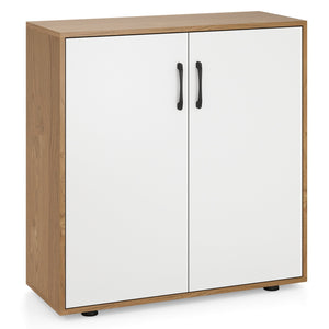 Coffee Bar Cabinet with 5-Position Adjustable Shelf for Living Room Dining Room-Natural