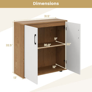 Coffee Bar Cabinet with 5-Position Adjustable Shelf for Living Room Dining Room-Natural view 5