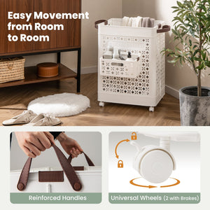 Collapsible Laundry Basket 20 Gallon Plastic Storage Bin-White view 6