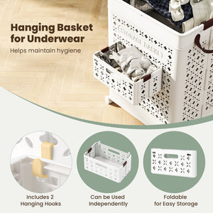Collapsible Laundry Basket 20 Gallon Plastic Storage Bin-White view 8