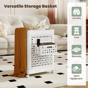 Collapsible Laundry Basket 20 Gallon Plastic Storage Bin-White view 9