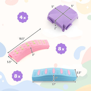 Colorful Kids Wavy Balance Beam with Textured Surface and Non-slip Foot Pads-Blue and Pink view 5