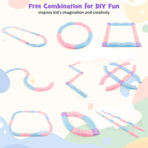 Colorful Kids Wavy Balance Beam with Textured Surface and Non-slip Foot Pads-Blue and Pink view 6
