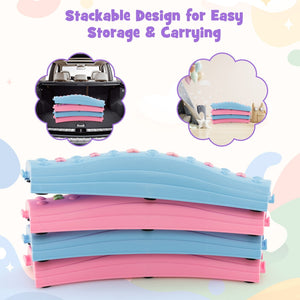Colorful Kids Wavy Balance Beam with Textured Surface and Non-slip Foot Pads-Blue and Pink view 7
