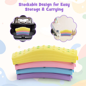 Colorful Kids Wavy Balance Beam with Textured Surface and Non-slip Foot Pads-Pink & Purple view 7