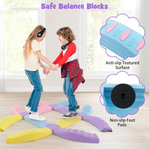 Colorful Kids Wavy Balance Beam with Textured Surface and Non-slip Foot Pads-Pink & Purple view 8