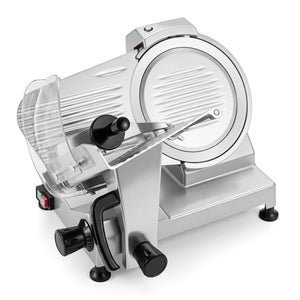 Commercial Meat Slicer with 10 inches Carbon Steel Blade and 0-0.47 inches Adjustable Thickness for Frozen Meat Cheese-Silver