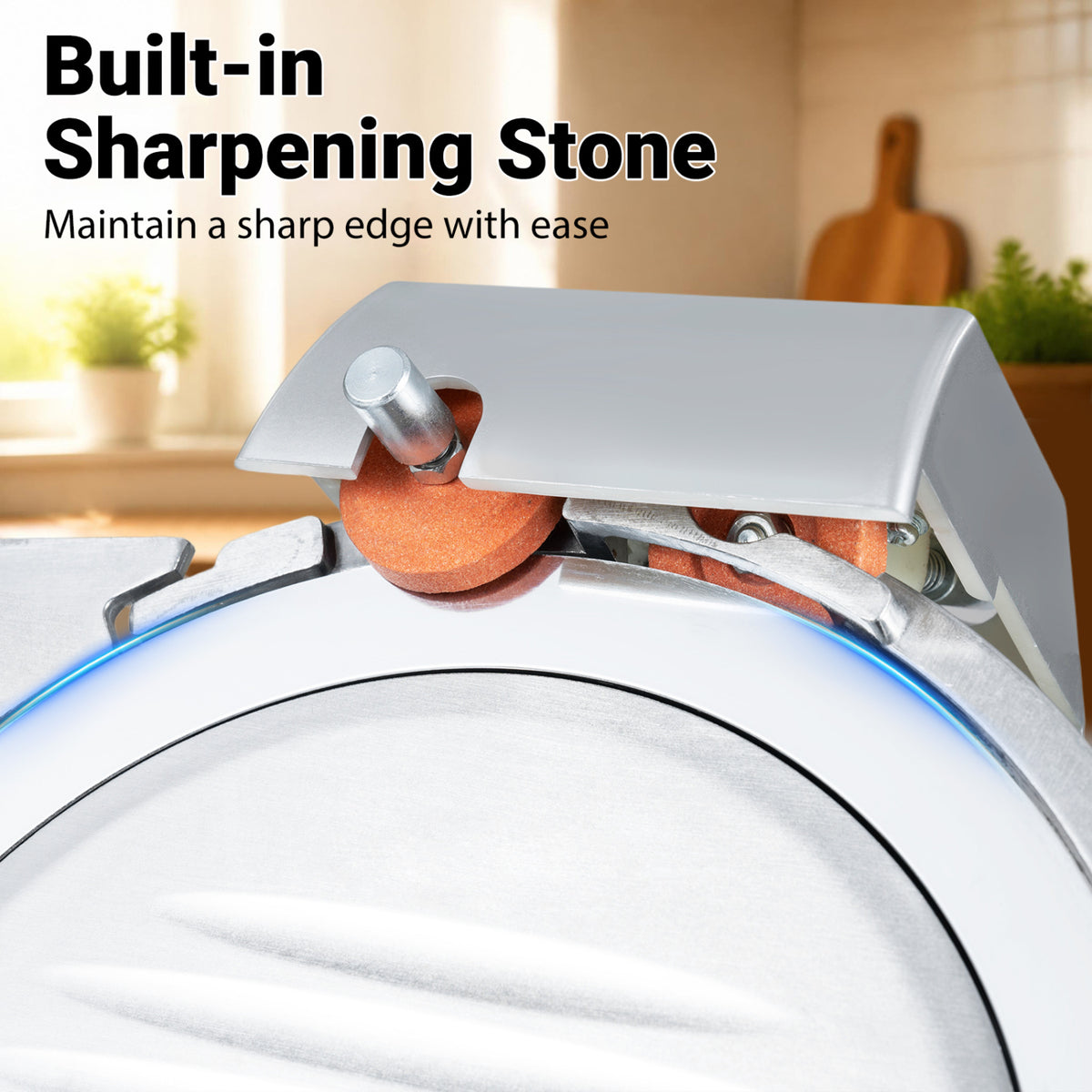 Commercial Meat Slicer with 10 inches Carbon Steel Blade and 0-0.47 inches Adjustable Thickness for Frozen Meat Cheese-Silver view 8