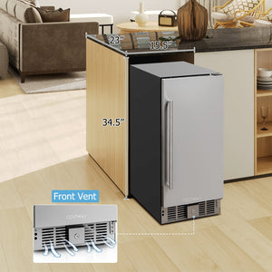 Compact Refrigerator with Adjustable Thermostat and Stainless Steel Door-Silver view 2
