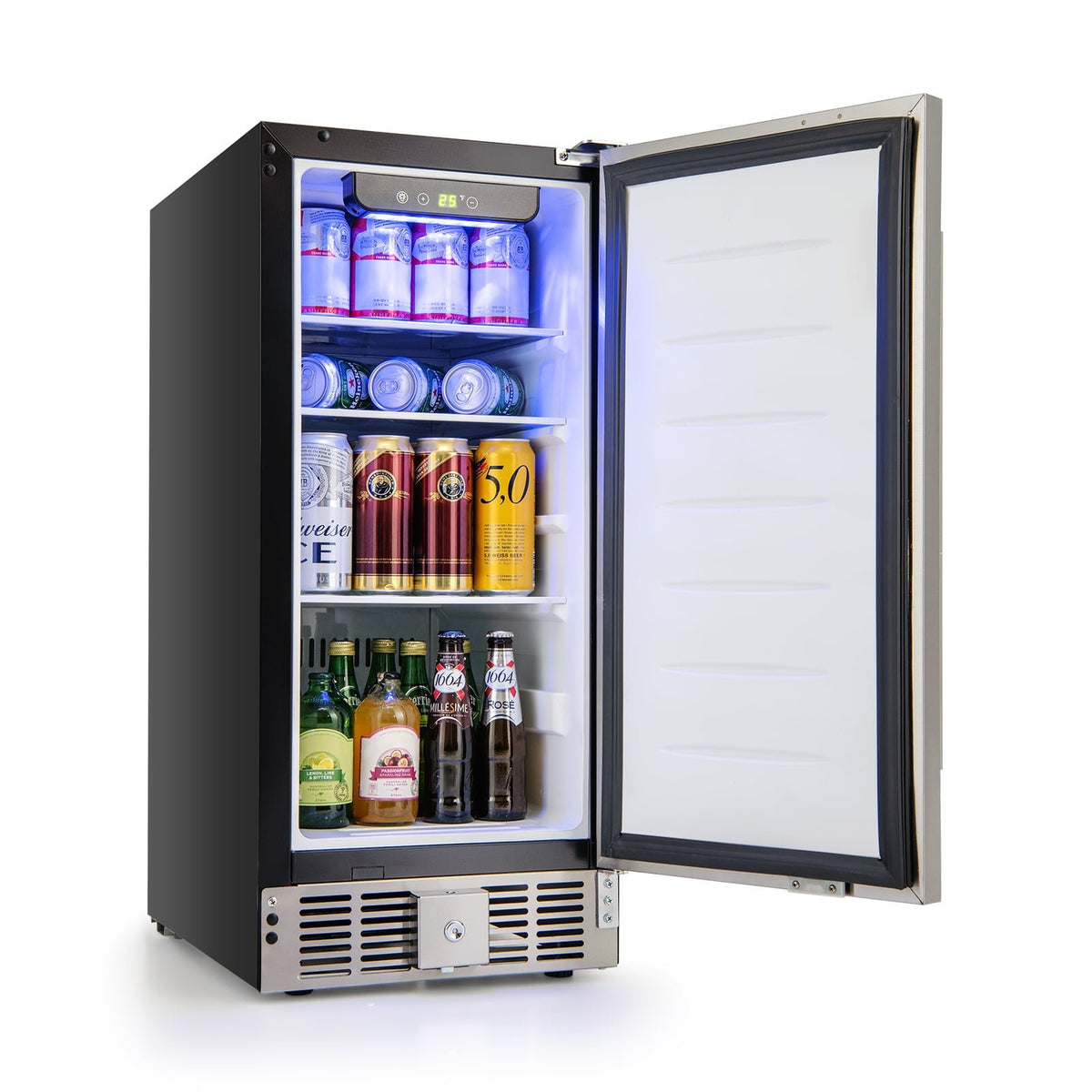Compact Refrigerator with Adjustable Thermostat and Stainless Steel Door-Silver view 4