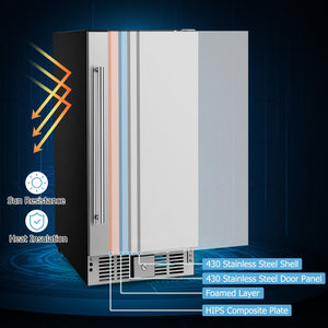 Compact Refrigerator with Adjustable Thermostat and Stainless Steel Door-Silver view 8