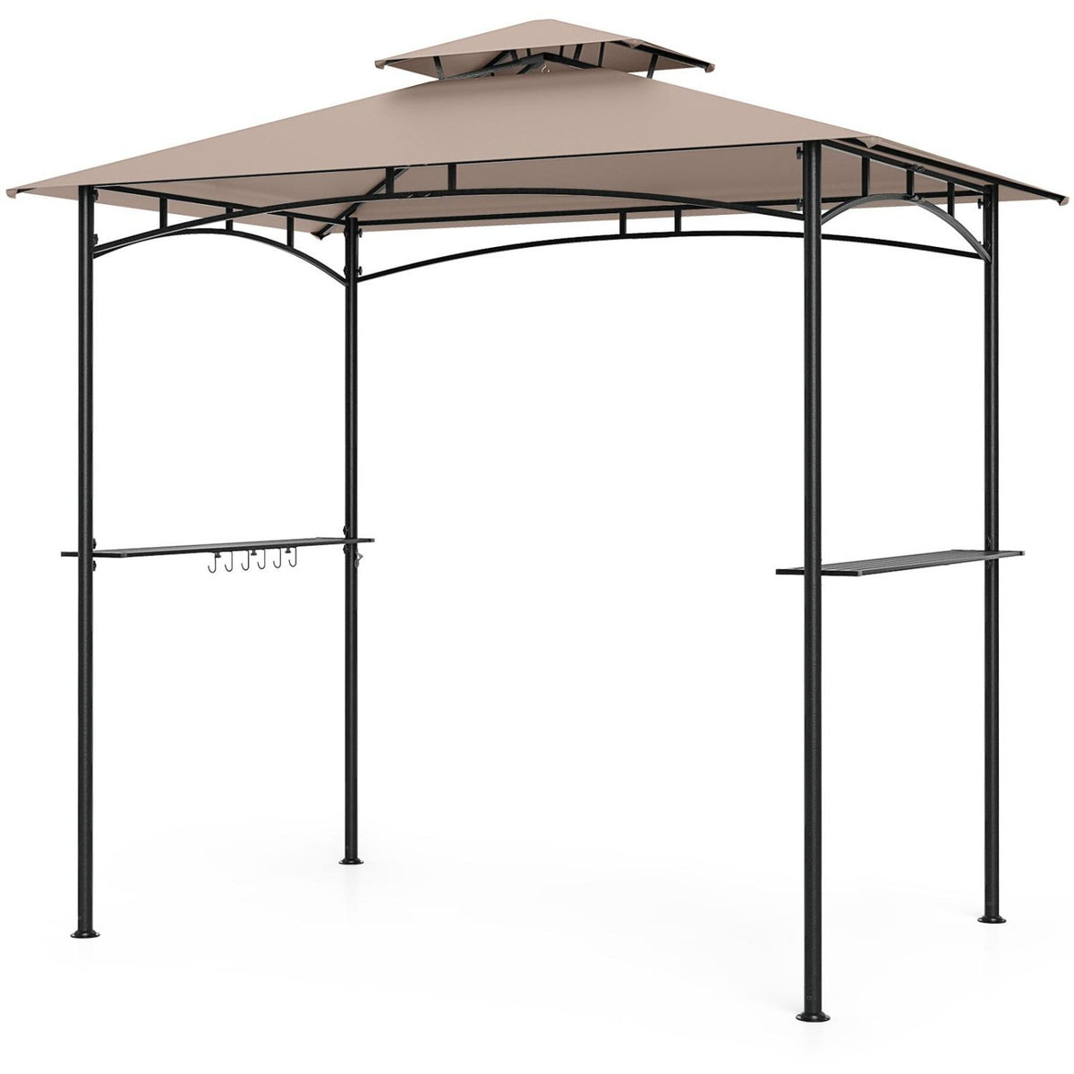 Complete BBQ Station with 8x5 FT Waterproof Grill Gazebo and Outdoor Charcoal Grill view 2