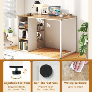 45 Inch Computer Desk with 5 Storage Compartments and Metal Frame view 7
