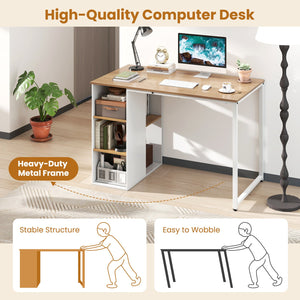 45 Inch Computer Desk with 5 Storage Compartments and Metal Frame view 8