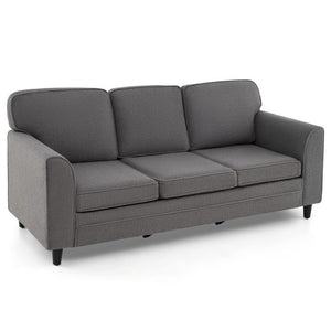 Contemporary Living Room Furniture Suite: Modern 3-Seat Teddy Velvet Sofa + 47-Inch Glass Coffee Table view 6
