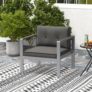Contemporary Sofa Chair with WPC Armrests and Back Cushions-Gray view 3