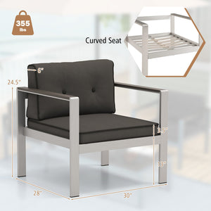 Contemporary Sofa Chair with WPC Armrests and Back Cushions-Gray view 4