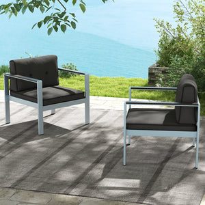 Contemporary Sofa Chair with WPC Armrests and Back Cushions-Gray view 5