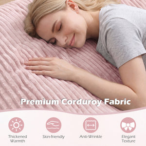 Convertible Bean Bag Floor Sofa with Machine-washable Corduroy Cover-Pink view 8