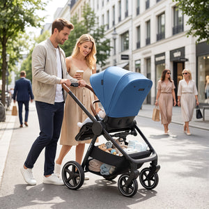 Convertible Travel Baby Stroller with Car Seat Adapters-Blue view 2