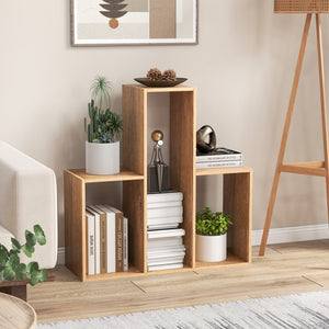 Convex Bookshelf 3-Shelf Open Bookcase Room Organizer with Anti-Toppling Device view 3