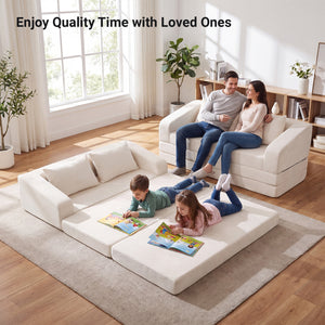 Corduroy Loveseat Sleeper Sofa with 2 Back Cushions for Living Room Bedroom Apartment-Beige view 6