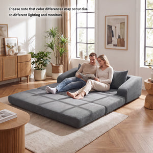 Corduroy Loveseat Sleeper Sofa with 2 Back Cushions for Living Room Bedroom Apartment-Gray view 7