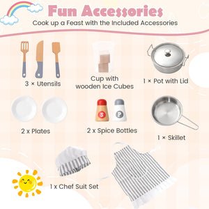 Corner Kids Play Kitchen with Washing Machine and Ice Maker Gift for Boys Girls-Pink view 7