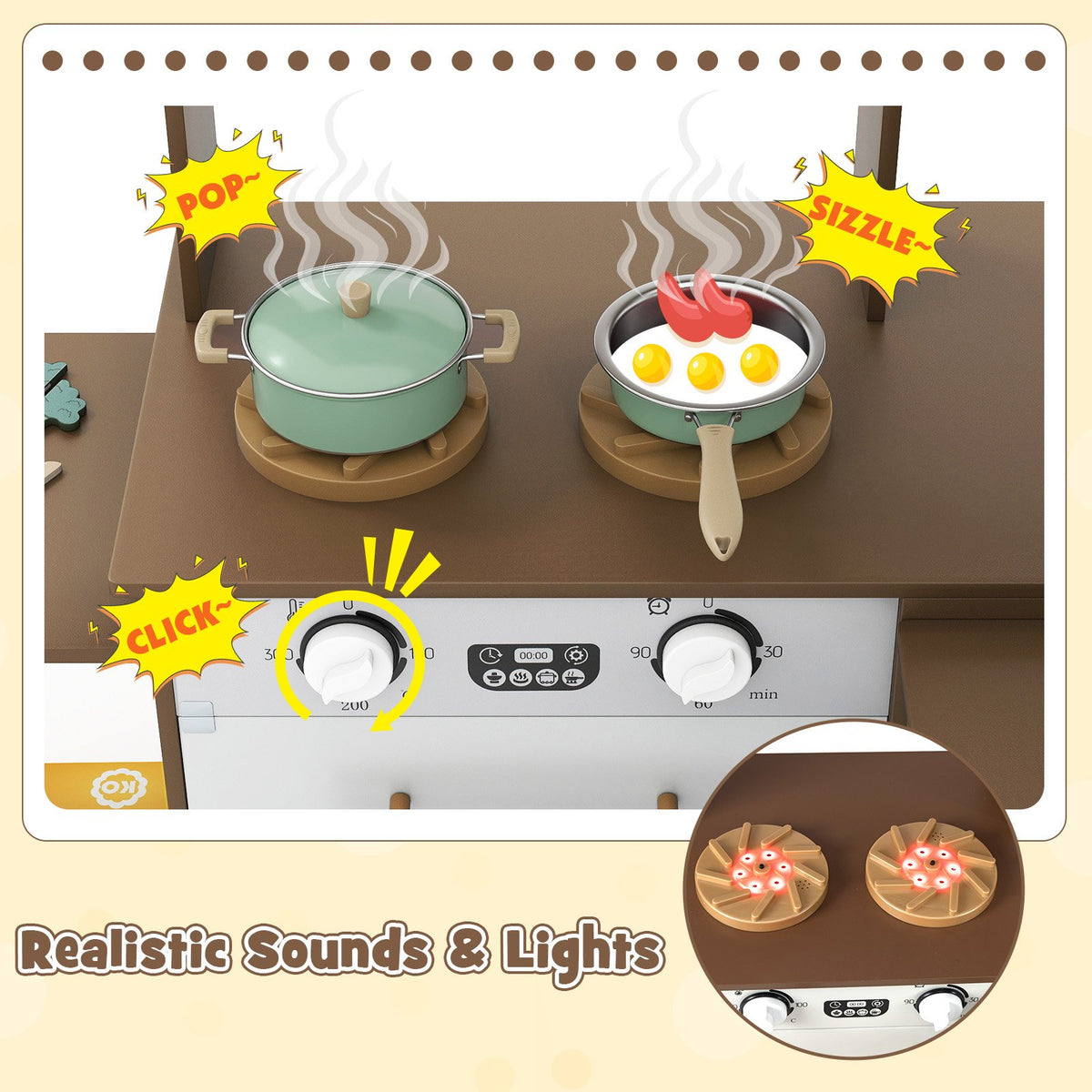 Corner Kitchen with Lights and Sounds for Kids Ages 3+-Coffee view 6