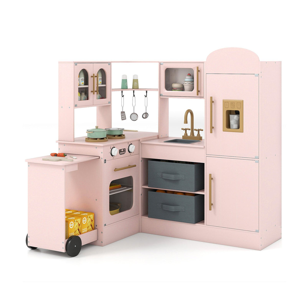 Corner Kitchen with Lights and Sounds for Kids Ages 3+-Pink view 4