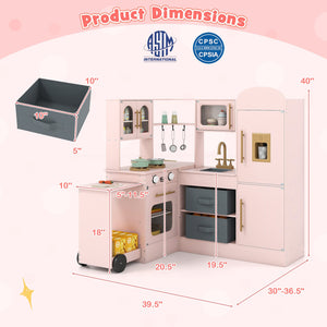 Corner Kitchen with Lights and Sounds for Kids Ages 3+-Pink view 5
