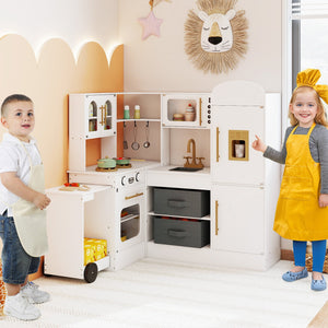 Corner Kitchen with Lights and Sounds for Kids Ages 3+-White view 3