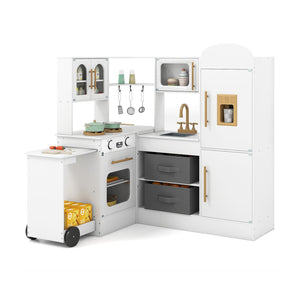 Corner Kitchen with Lights and Sounds for Kids Ages 3+-White view 4