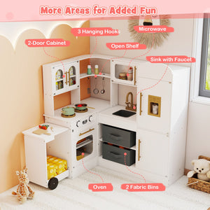 Corner Kitchen with Lights and Sounds for Kids Ages 3+-White view 9