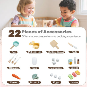 Corner Play Kitchen with Lights and Sounds for Ages 3+-Brown view 9