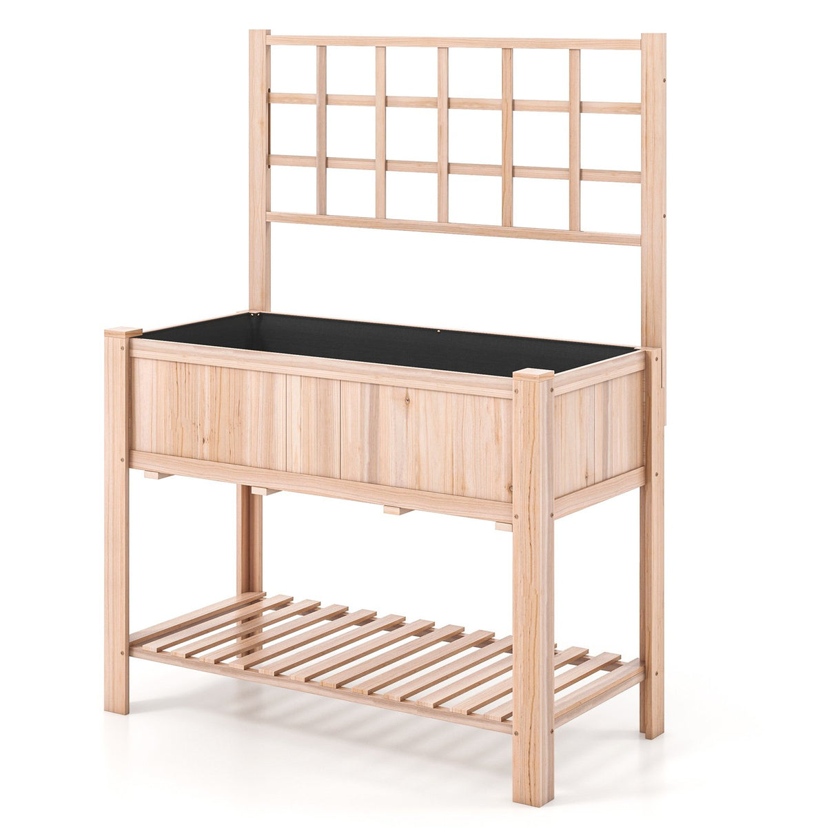 Raised Garden Bed Elevated Wooden Planter Box with Trellis view 4