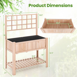 Raised Garden Bed Elevated Wooden Planter Box with Trellis view 5