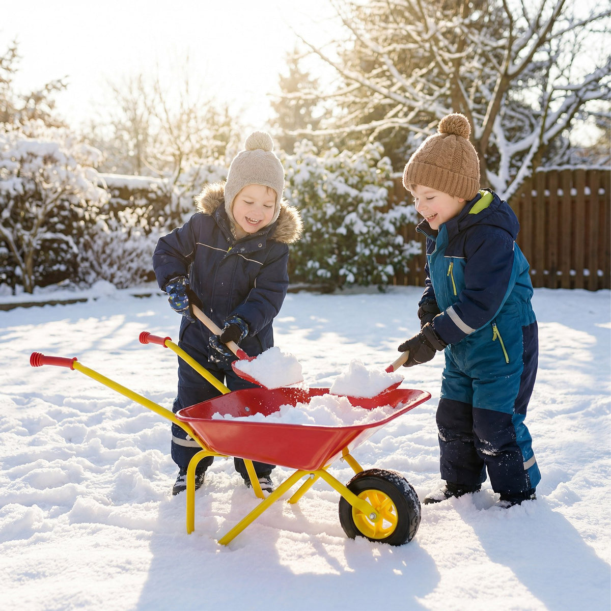Kids Wheelbarrow with All-Terrain Wheels-Red view 3