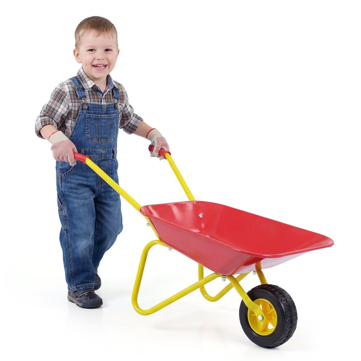Kids Wheelbarrow with All-Terrain Wheels-Red view 4