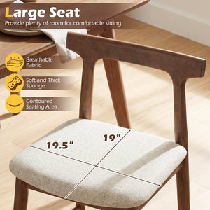 Counter Height Bar Stools 24 Inch Solid Wood Kitchen Island Chairs with Curved Backs-Walnut view 8